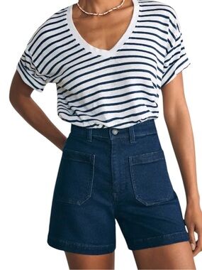 Faherty - Stretch Terry Patch Pocket Shorts Clermont Wash High Rise Sz 29